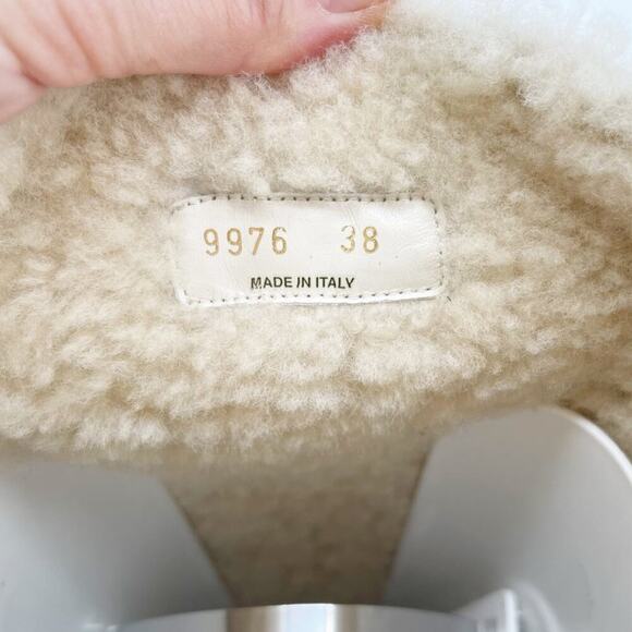 NWB Prada Cognac Shearling Lined Platform Chunky Block Heel Tall Boot IT 38 - Picture 11 of 15